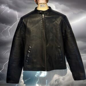 Topman faux-leather moto jacket - worn once in a film shoot